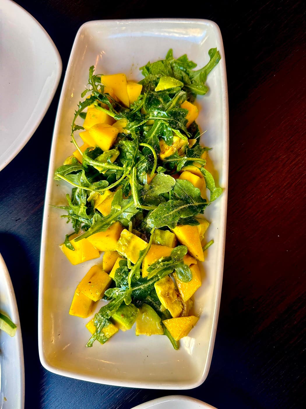 Mango and avocado salad with rocket and a cumin dressing at Tempering